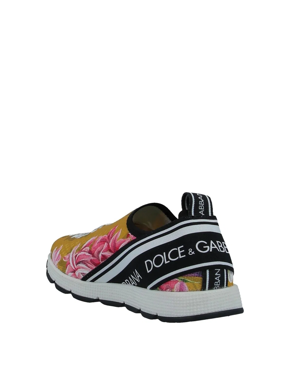 Детские кеды-носки с цветочным принтом Dolce&Gabbana, горчичный — фото 3