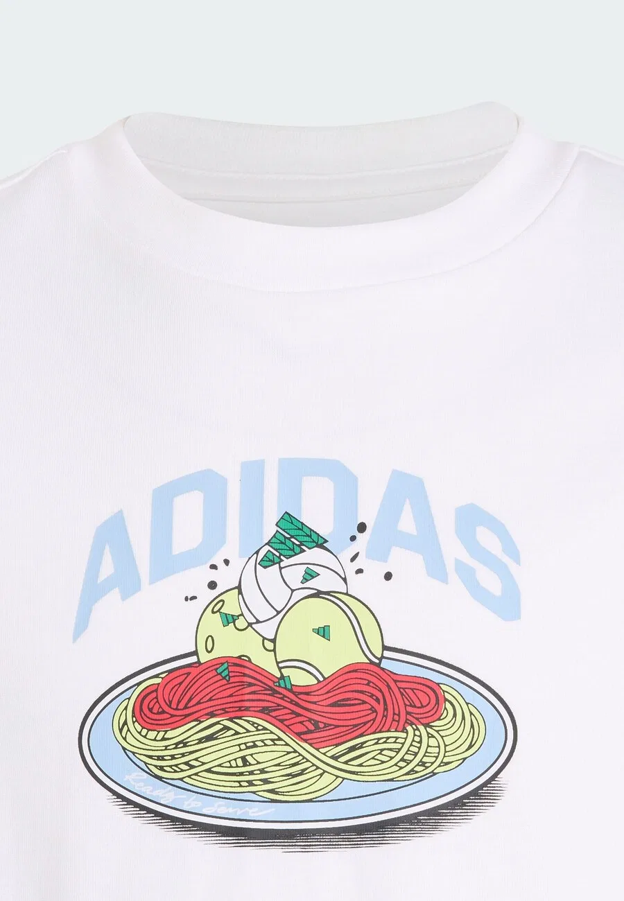 Спортивная футболка Shirt 'Pasta' белого цвета Adidas Sportswear — фото 4