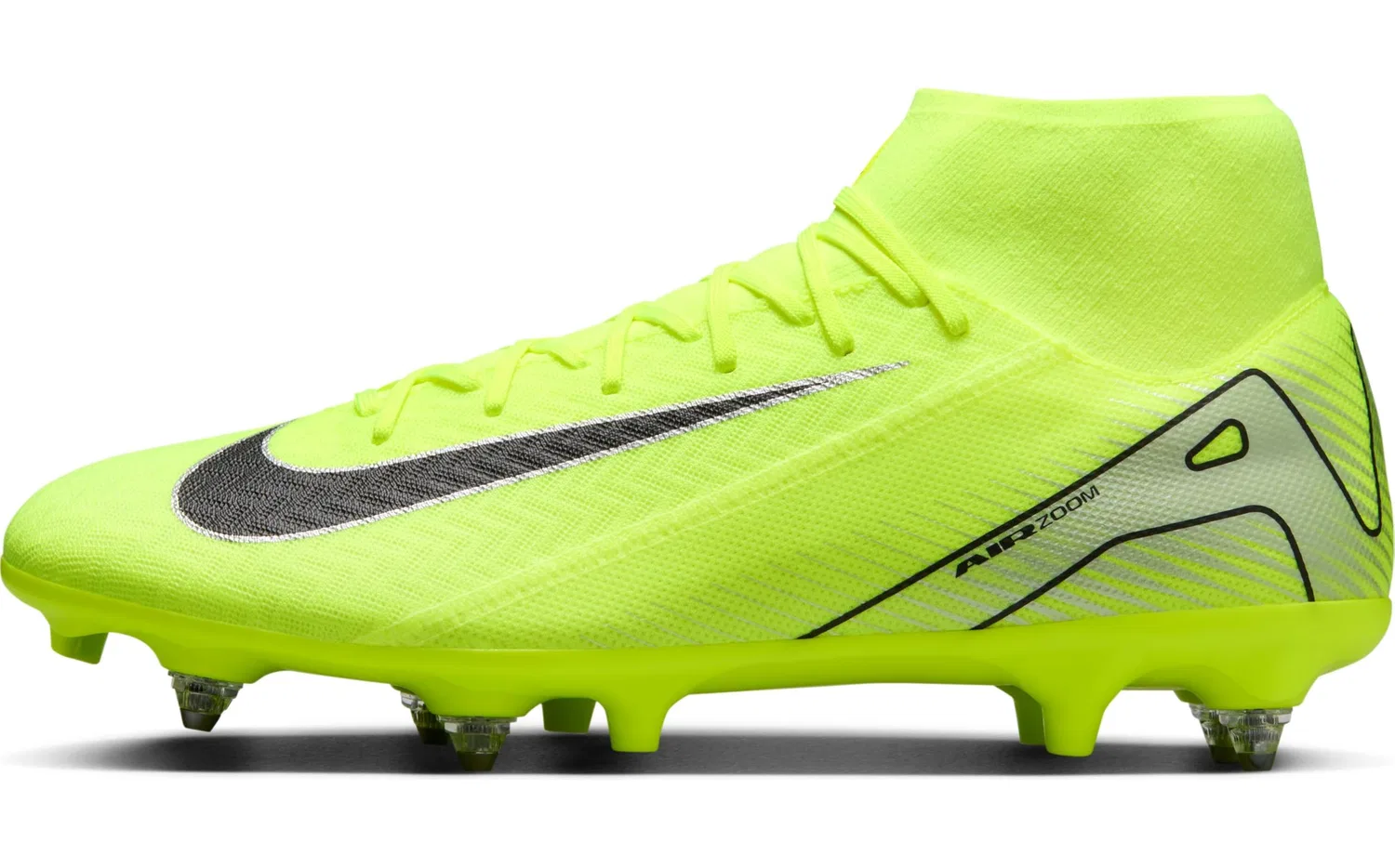 Детские бутсы для девочек с улучшенной амортизацией NIKE Mercurial Superfly 10 Academy Sg-pro, Volt Black