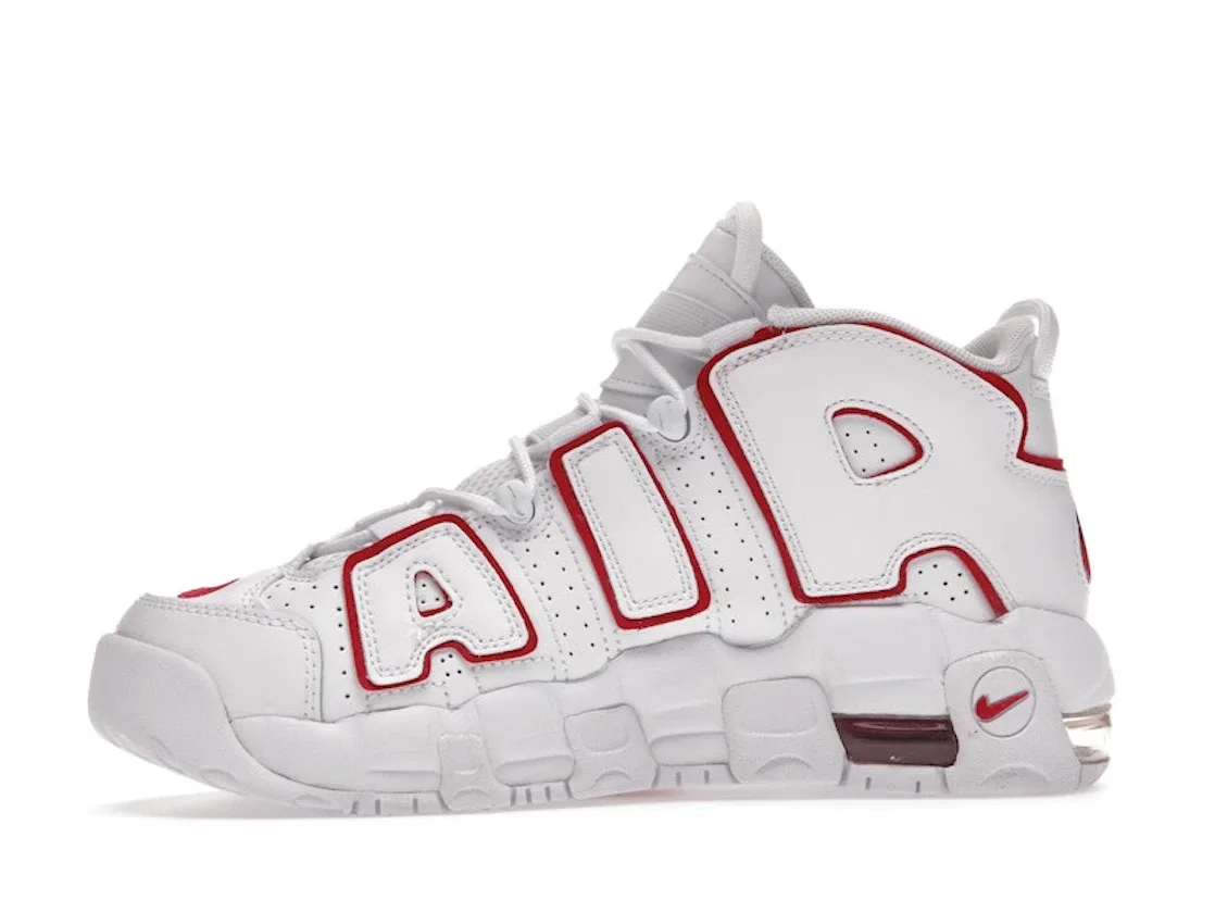 Детские кроссовки для мальчиков и девочек с bold дизайном Nike Air More Uptempo Nike, White/Varsity Red-White — фото 3