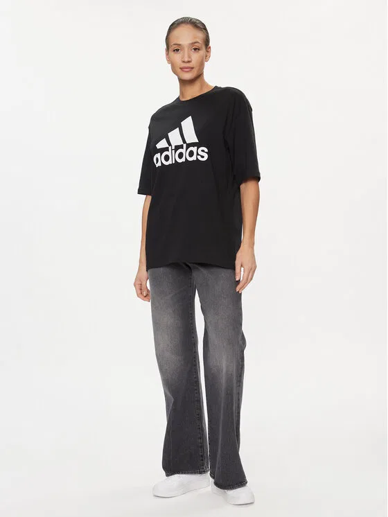 Футболка loose fit Essentials Big Logo Boyfriend T-Shirt Adidas, черный — фото 2