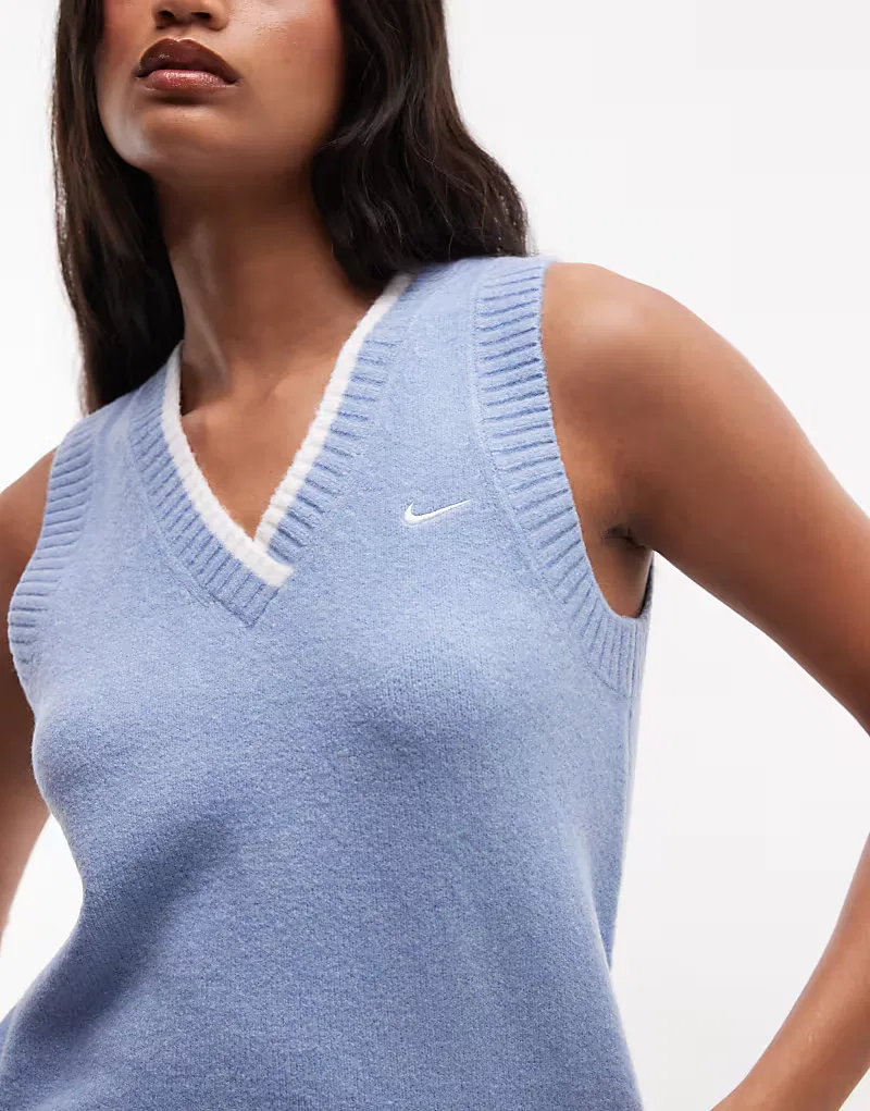 Вязаный жилет Nike, синий — фото 3