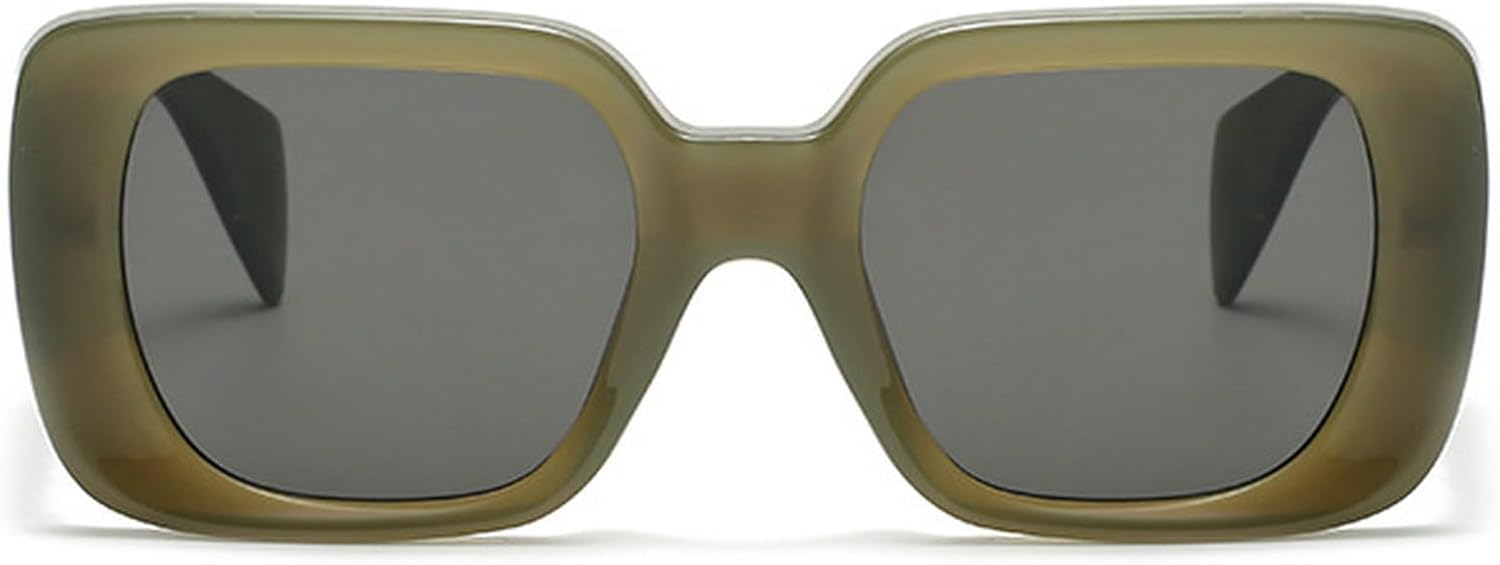 

Модные большие квадратные женские солнцезащитные очки с желейными линзами, ретро-узором и широкими дужками, мужские градиентные солнцезащитные очки с защитой от УФ-излучения UV400 mincl, Gray Green