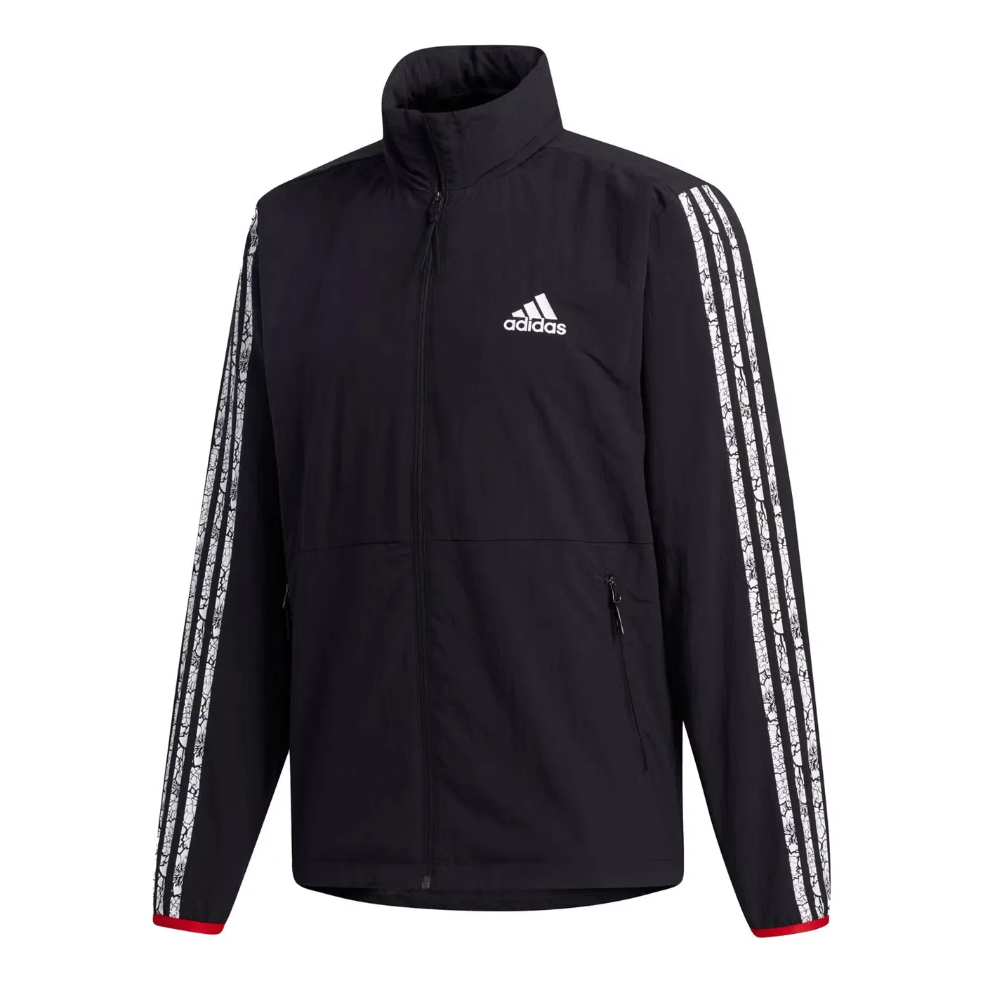 Куртка ветровка с полосой Adidas, черная