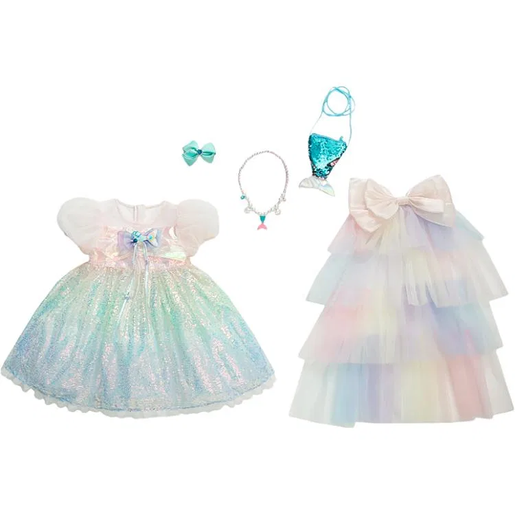 Детское платье для девочек с принтом Multicolor Dress+Veil+Accessories YALU