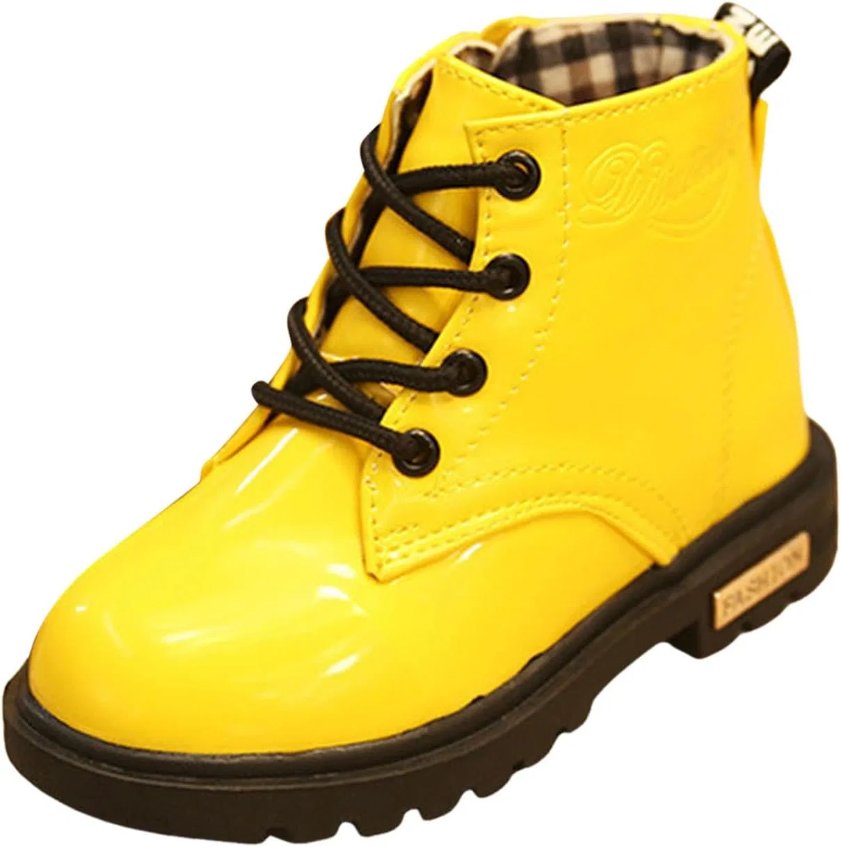 Детские зимние ботинки для девочек с молнией и шнуровкой IWIHMIV, Yellow