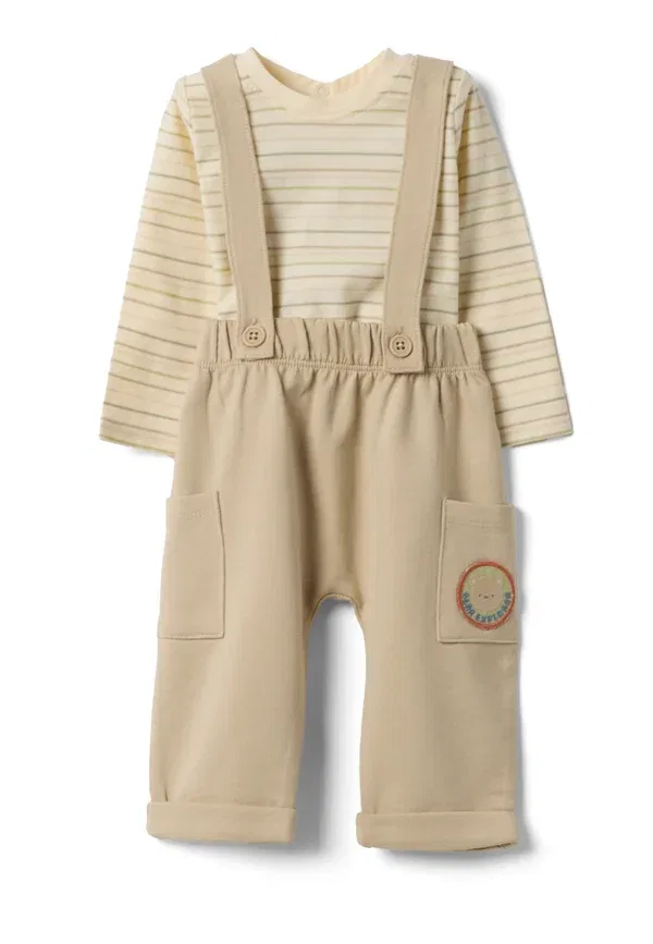 Комплект брюк и джемпера с полосками Ovs, light beige, светло-бежевый