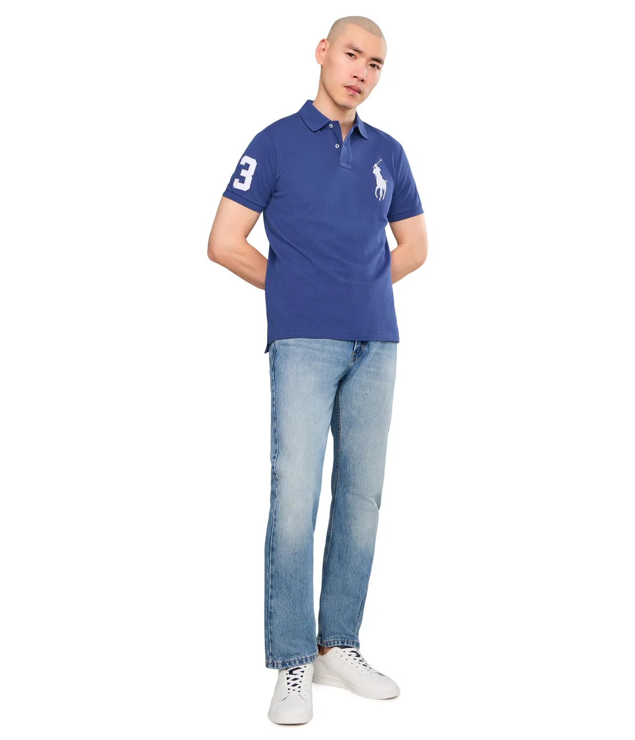 Поло-рубашка Big Pony из сетчатой ткани Polo Ralph Lauren, Blue Yacht/White — фото 2