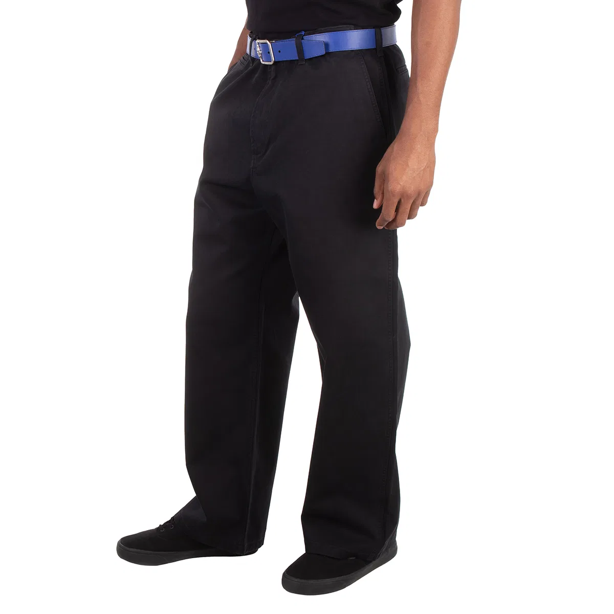 Брюки чинос с широкими штанинами Mid-Rise Chino Trousers Burberry, Black — фото 2