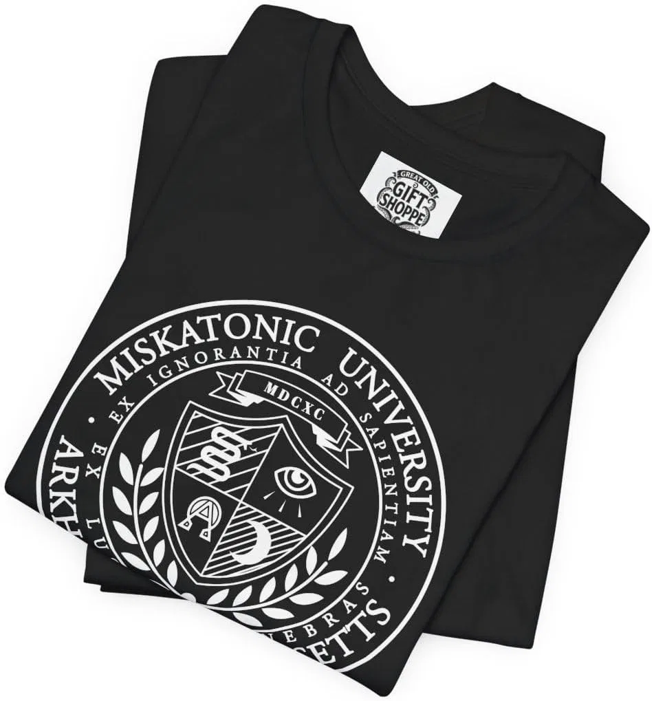 Футболка с принтом Cthulhu Miskatonic University Bella+canvas, Black — фото 3