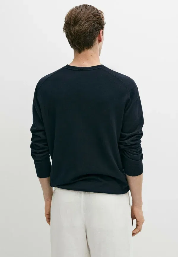 Свитер хлопок Massimo Dutti Dark Blue, темно-синий — фото 3