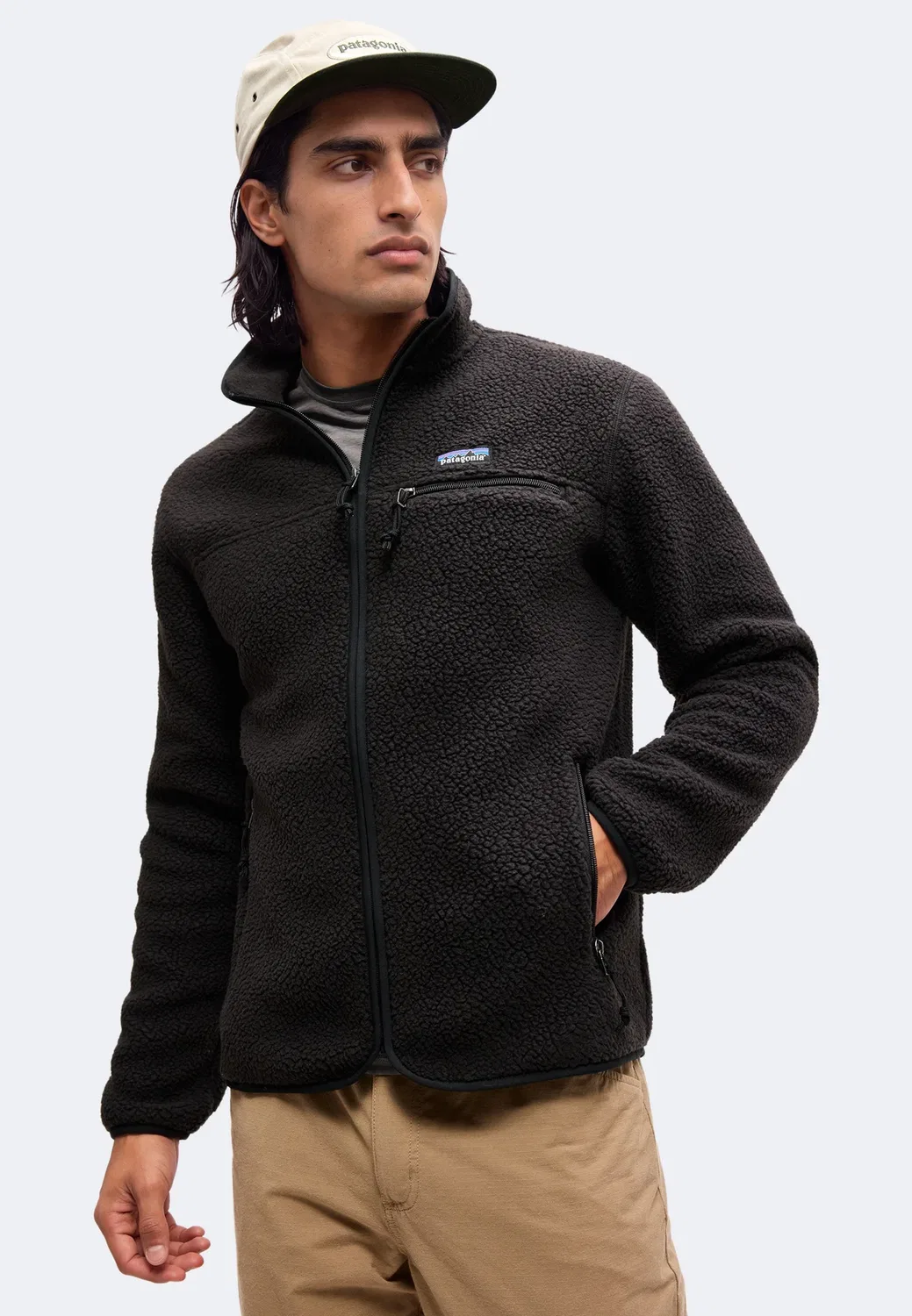 Ретро - флисовая куртка Patagonia, Black — фото 4