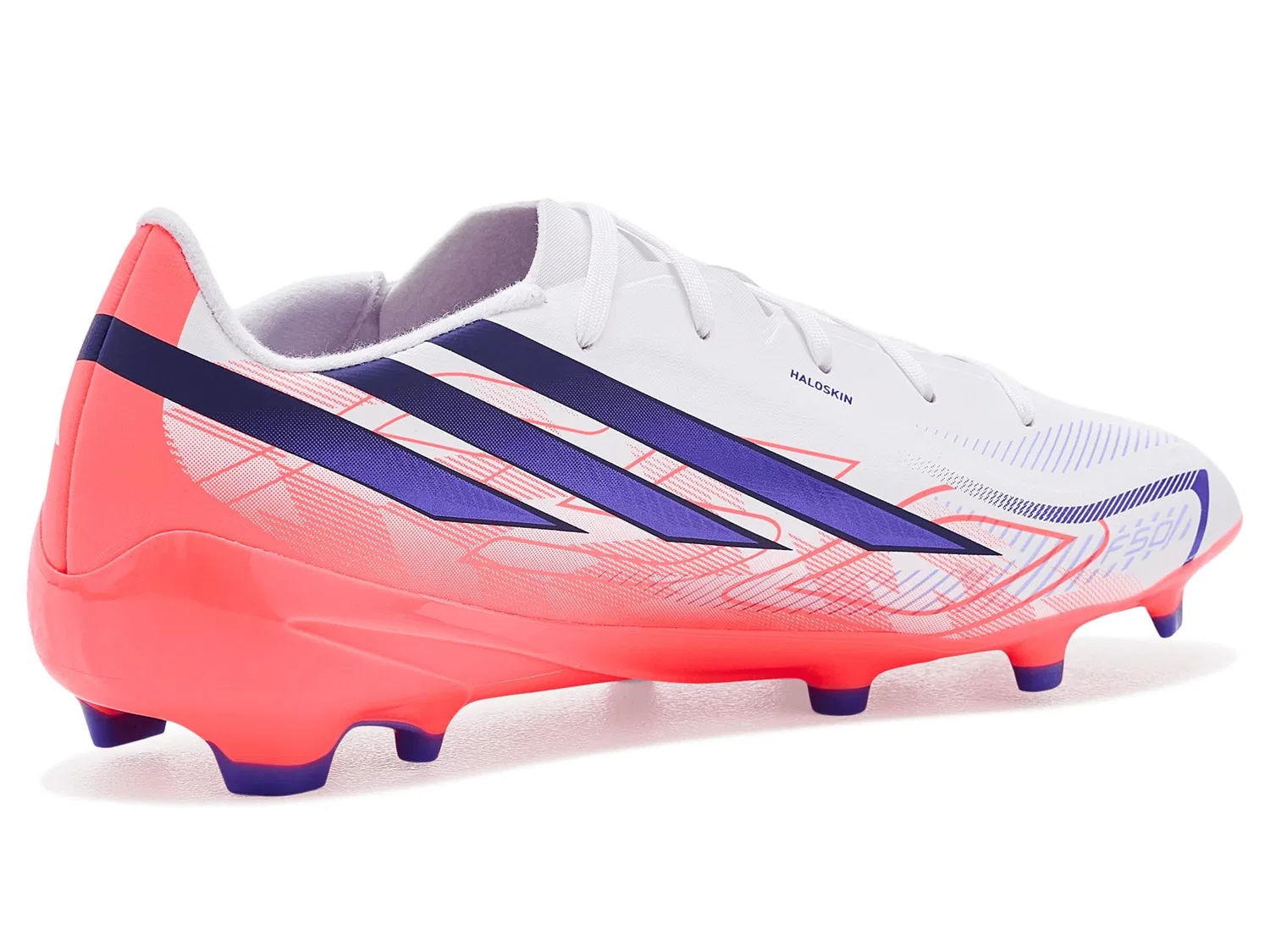 Бутсы F50 Hyperfast League Firm Ground (для маленьких и больших детей) Adidas Kids, White/Solar Purple/Solar Turbo — фото 4