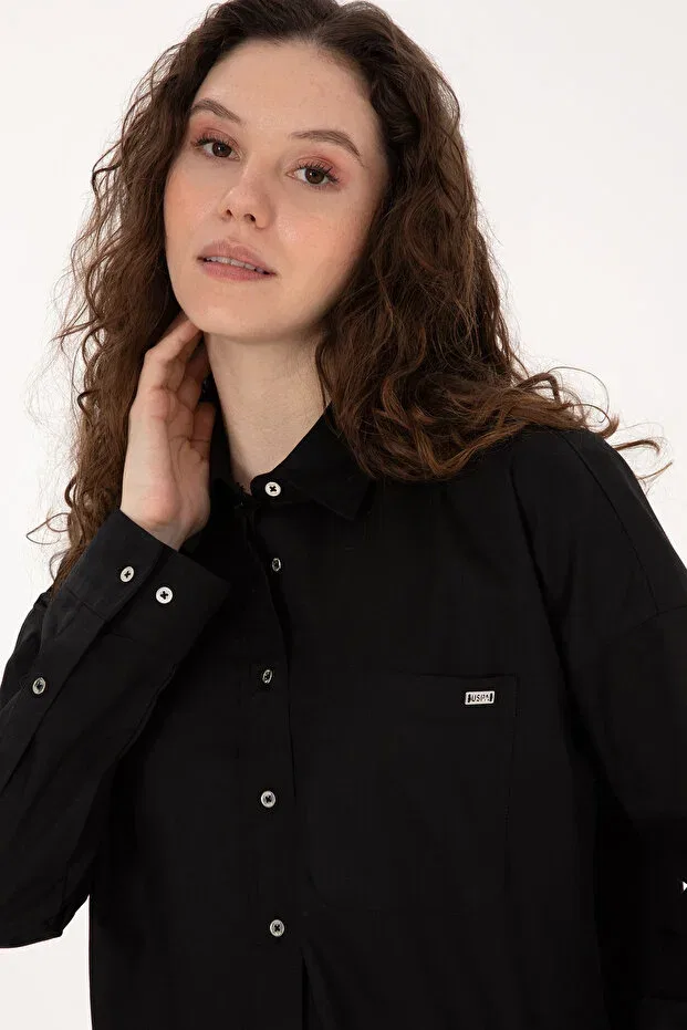 Женская рубашка с длинным рукавом U.S. Polo Assn., Black — фото 2