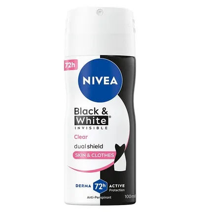 Антиперспирант 100 мл невидимый Nivea, Black & White Invisible Clear
