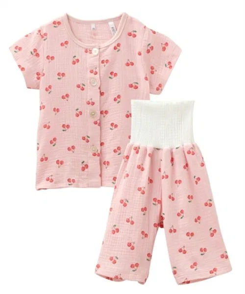 Детская пижама с длинным рукавом полосатая, с принтом, модель QUNTSTYLE, Pink
