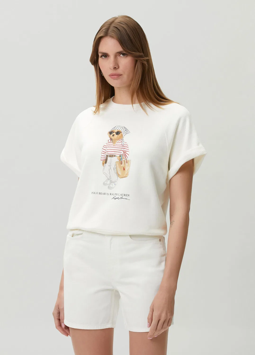 Свитшот с принтом медведя Polo Ralph Lauren, broken white