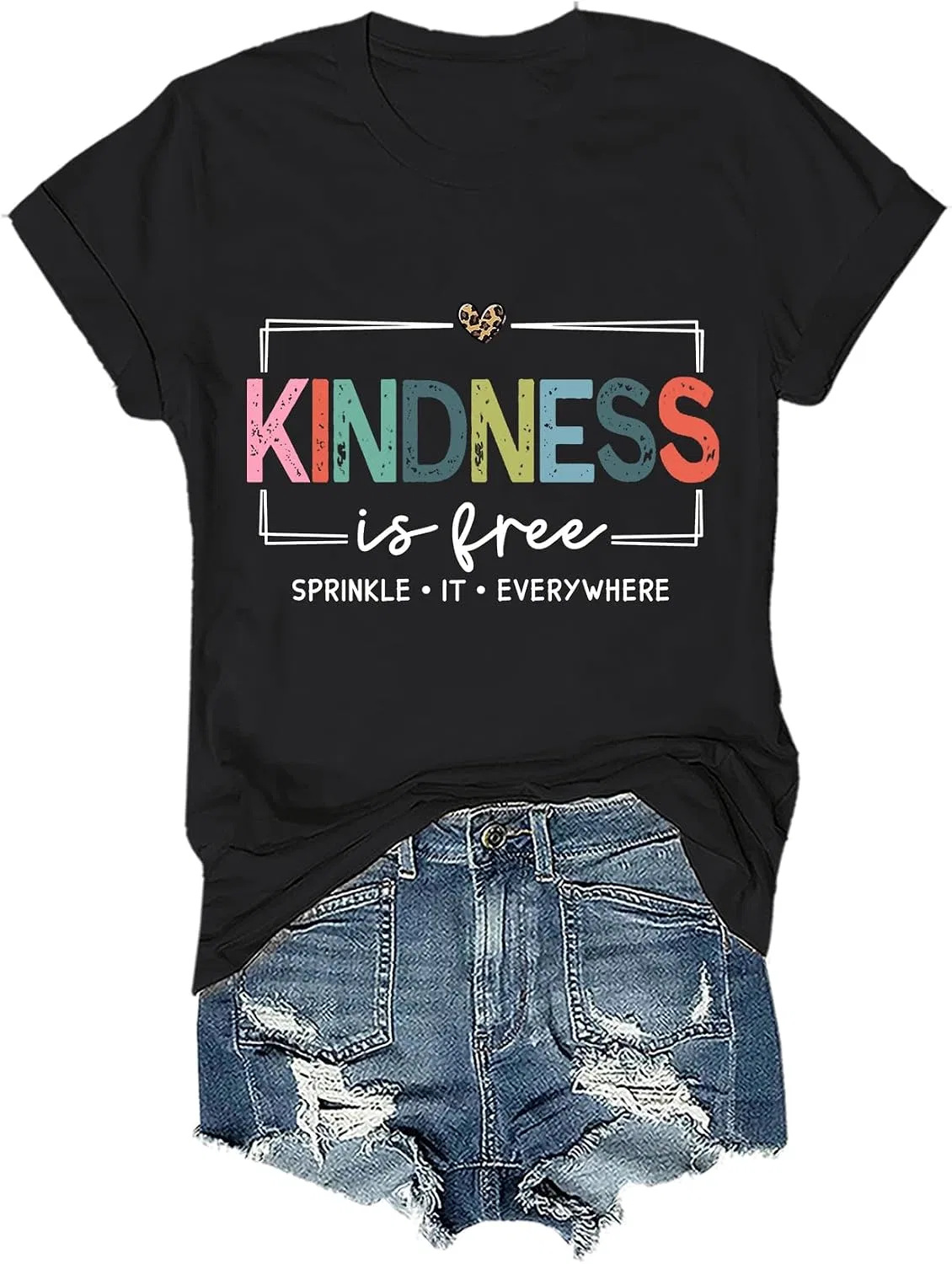 Мужская футболка с принтом Kindness is Free Sprinkle it Everywhere, Olive Green