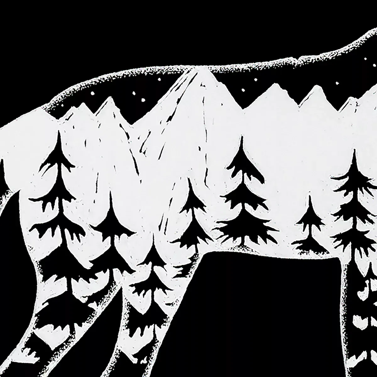 Детское худи с принтом Howling Wolf LA Pop Art, Black — фото 3