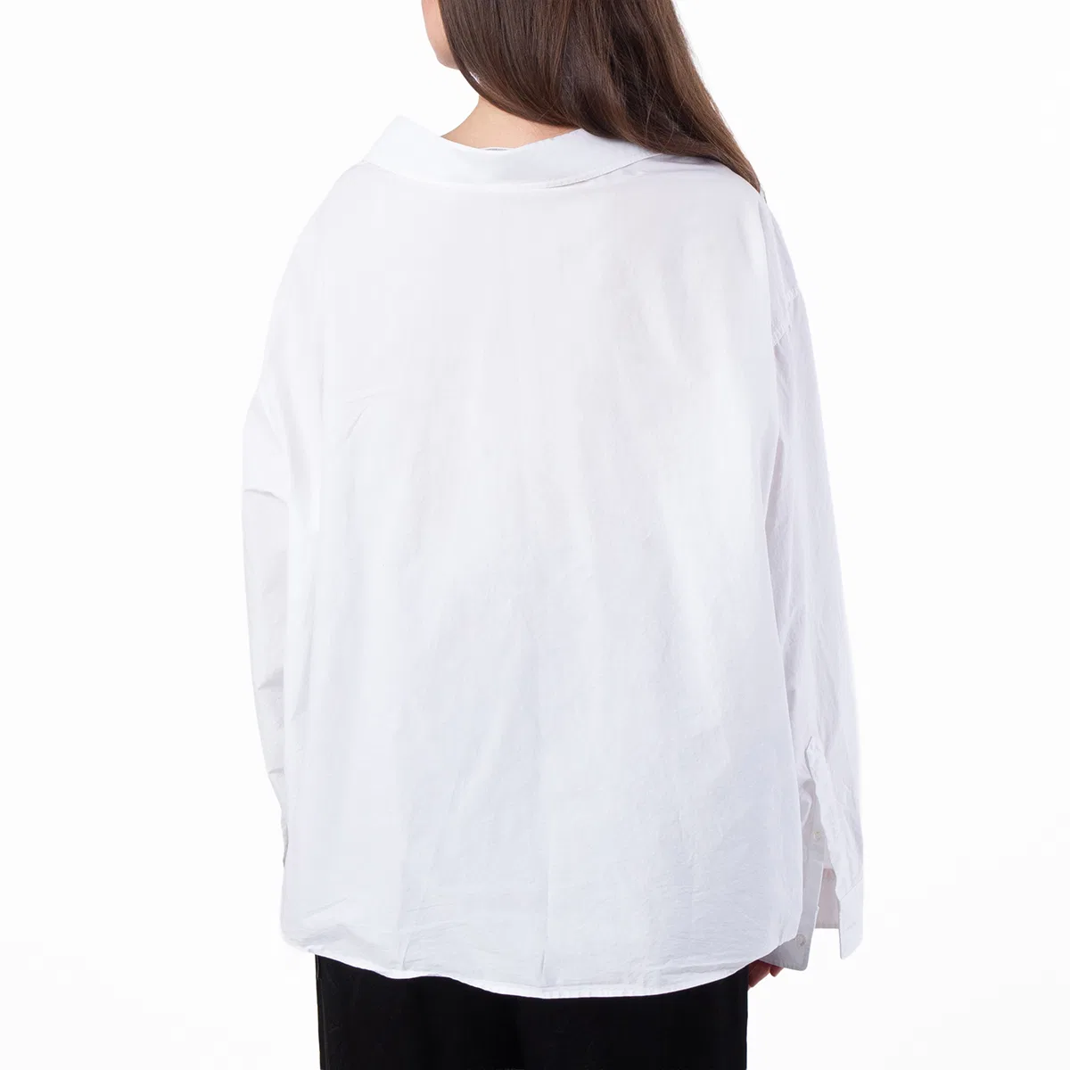 Блуза без плеч с длинным рукавом Off-Shoulder Balenciaga, Белая — фото 3