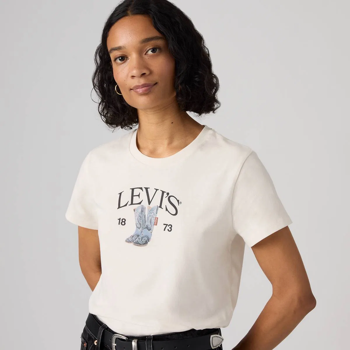 Футболка с идеальным графическим рисунком Levi's, Levi'S Denim Boots Egret - White — фото 2