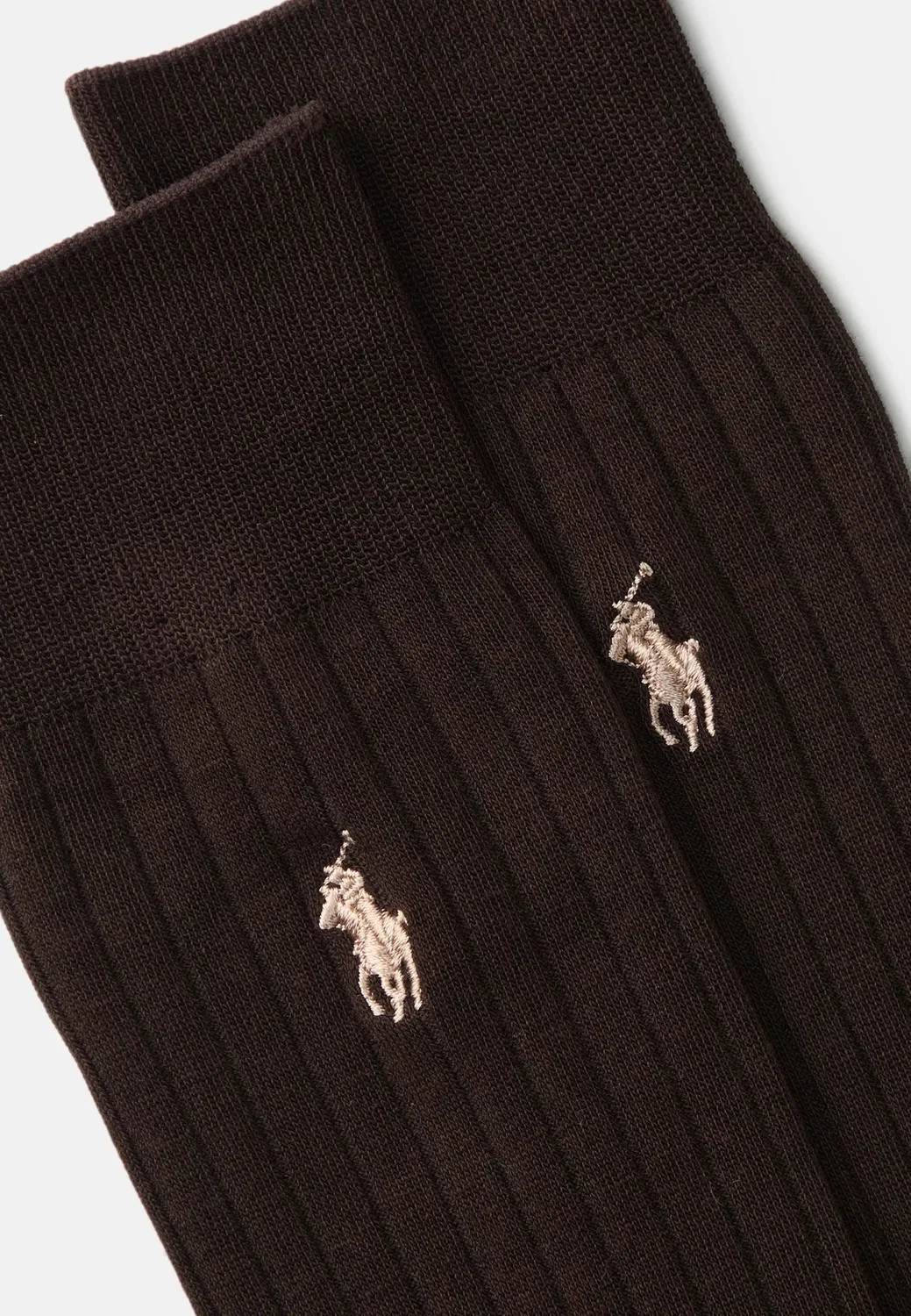 Ребристые носки из хлопковой смеси (2 шт.) - носки Polo Ralph Lauren, Dark Brown — фото 2