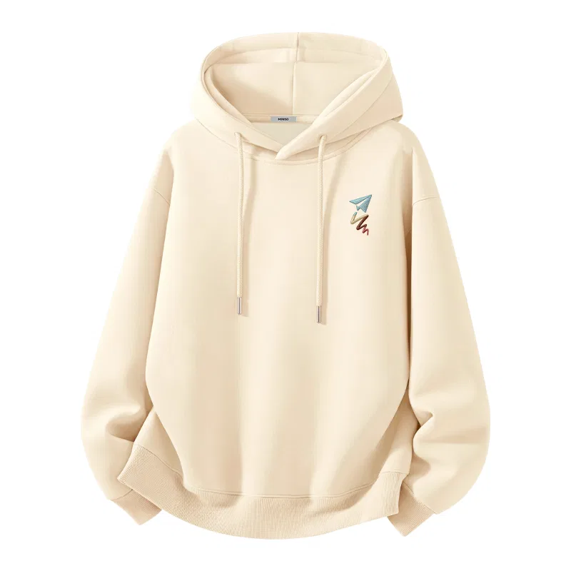 Детский свитшот утепленный на флисе с принтом MINISO, White (Ma Flying to Dream Chest Logo) — фото 3