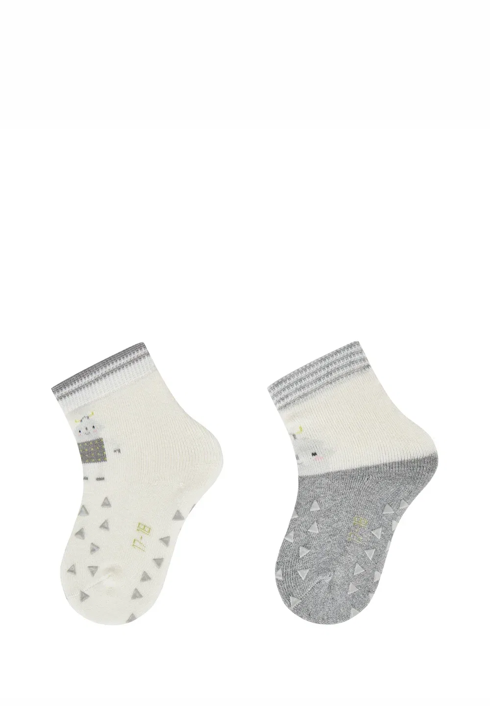 Abs krabbelsocken 2er Pack Roboter und Roboterkopf mit Innenfrottee - носки Sterntaler, Ecru