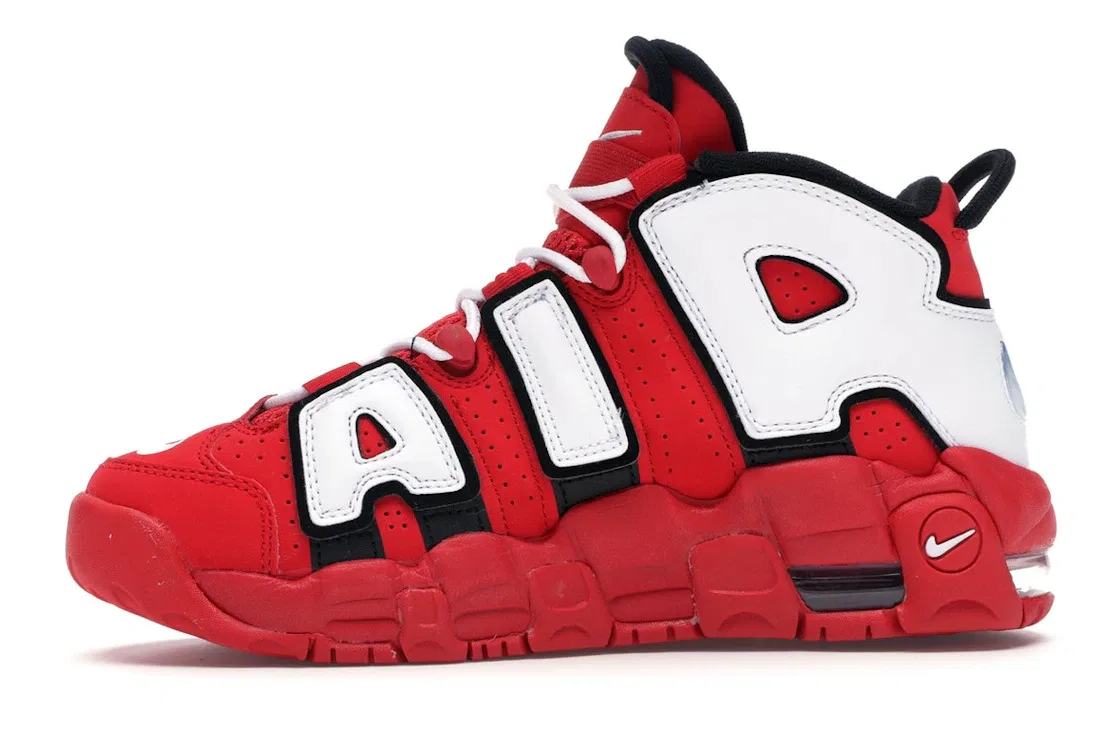 Детские кроссовки с массивным дизайном Nike Air More Uptempo Nike, University Red/Black-Summit White-White — фото 3