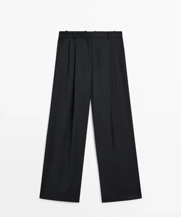 Брюки прямые из экстра тонкой шерсти, Massimo Dutti — фото 3