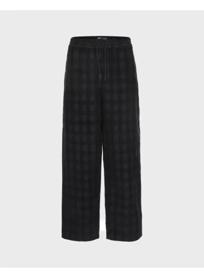 Брюки свободные на кулиске Zara, темно-синий