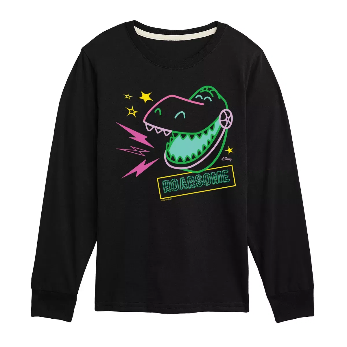 Детская футболка с длинным рукавом с принтом Roarsome Rex Disney, Black