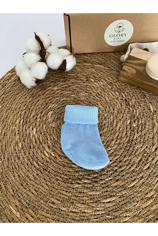 Детские носки для новорожденных хлопковые 5 шт Glory Baby, White-Blue — фото 4