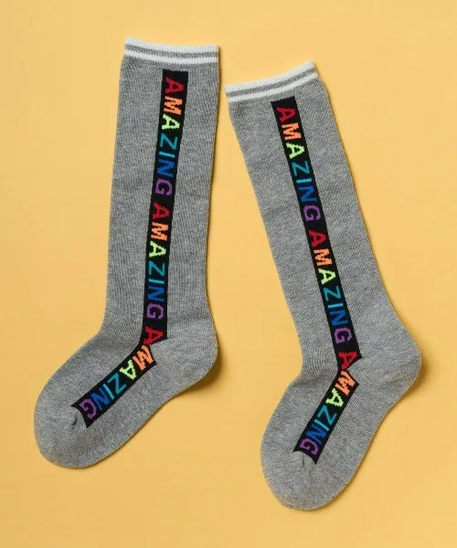 Детские носки с неоновым радужным логотипом, модель Rainbow Logo, tutuanna, Red — фото 2