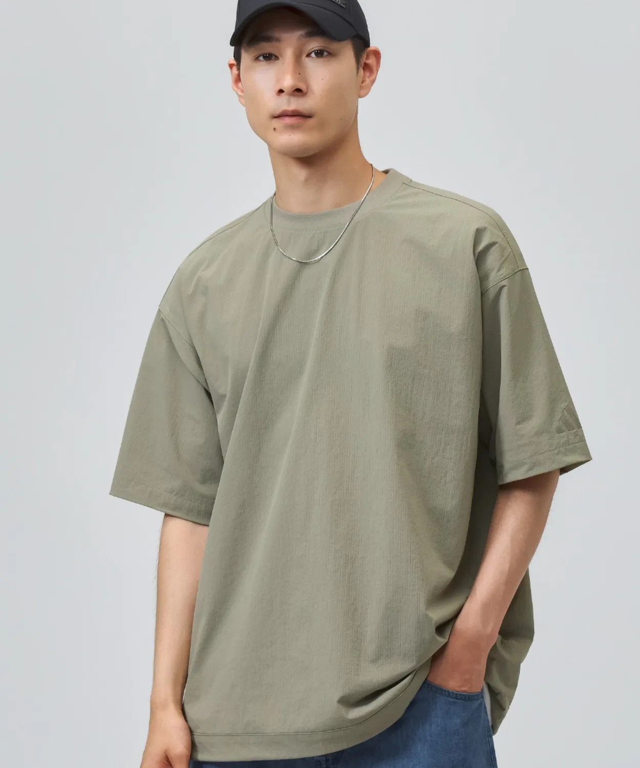Мужская футболка с принтом Cool Feeling Tropical Graphic T-Shirt Adidas, Off White — фото 3