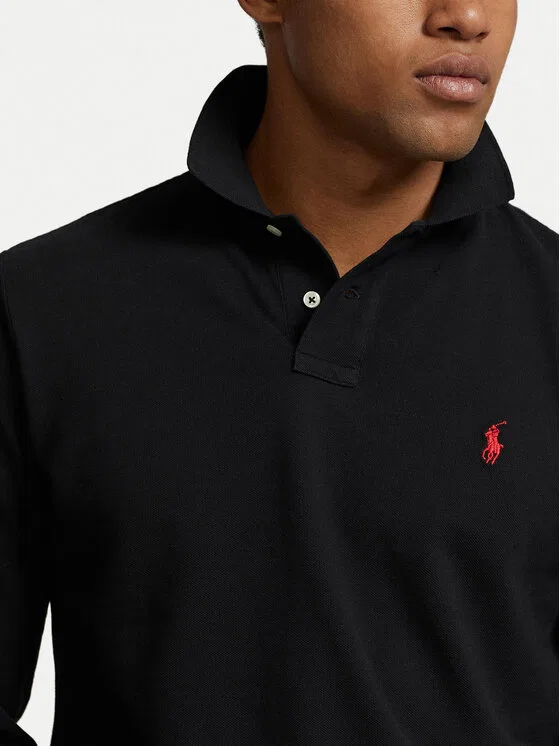 Поло custom slim fit Polo Ralph Lauren, черный — фото 4