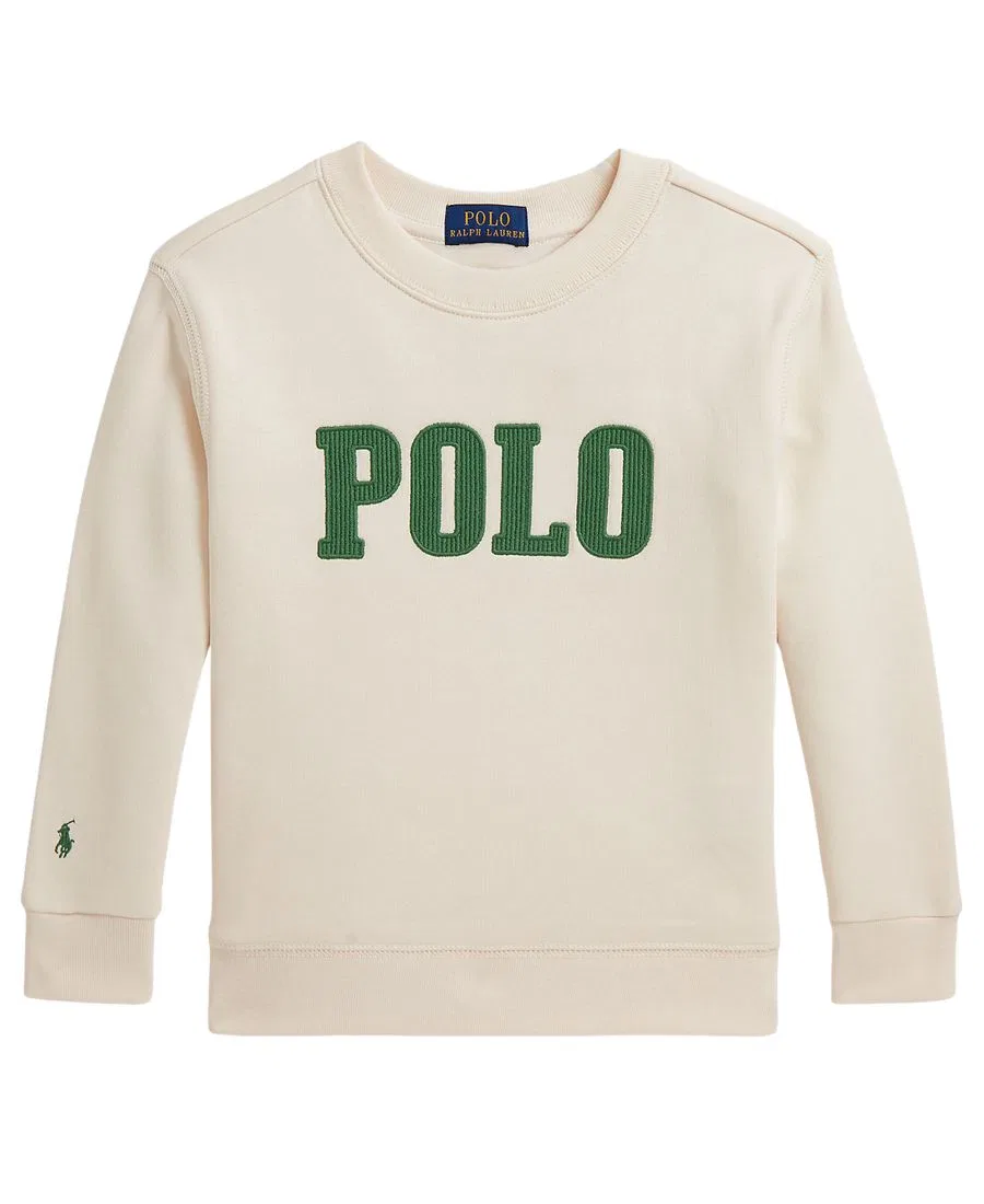 Свитшот из футера с логотипом Polo Ralph Lauren, Estate Cream