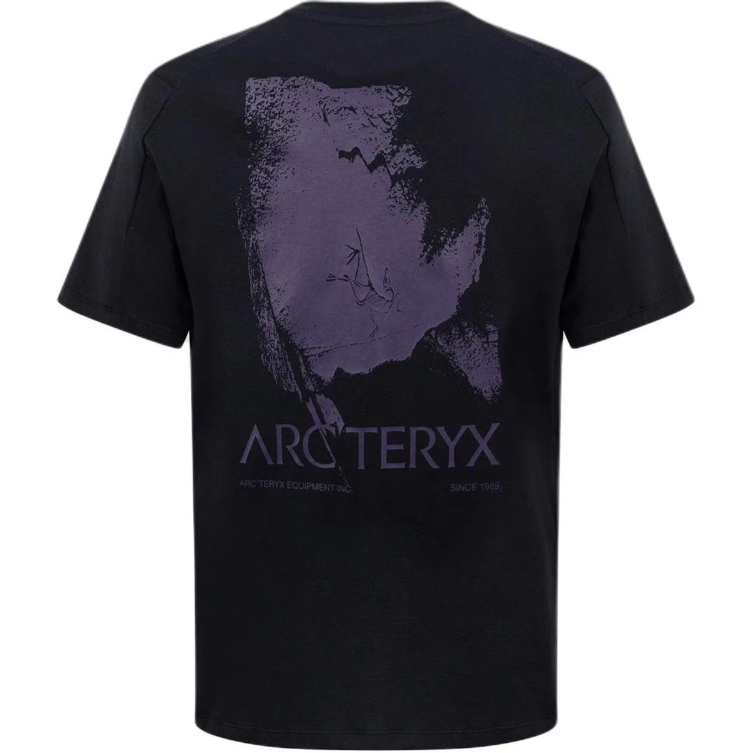 Футболка хлопковая KRAGG SL COTTON CACODAEMON Arcteryx черно-фиолетовая — фото 3