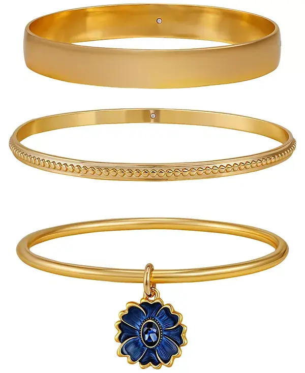 

Комплект из трех браслетов золотистого оттенка Guess, gold