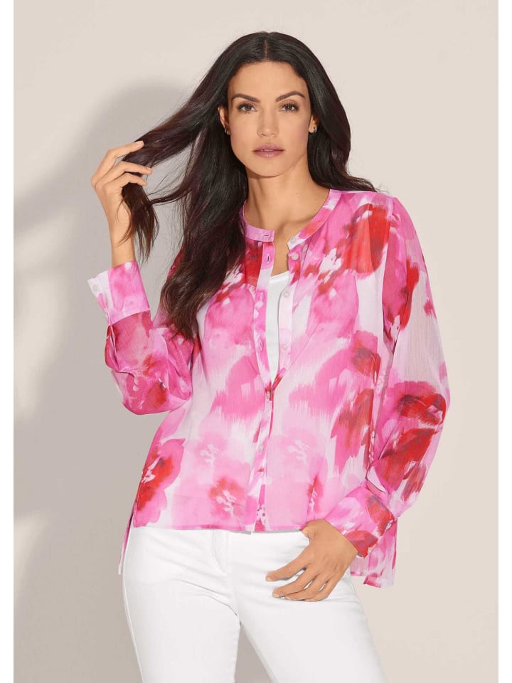 

MADELEINE Блузка с круглым вырезом и оригинальным принтом в розовых/многоцветных тонах