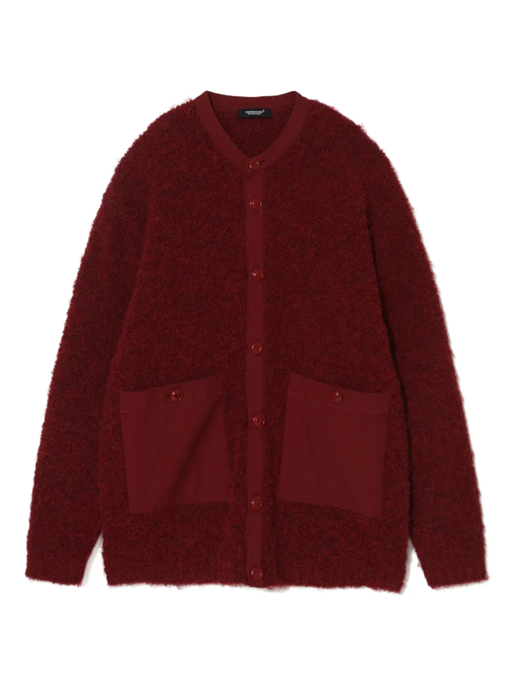 

Кардиган с круглым вырезом и накладными карманами Undercover, красный
