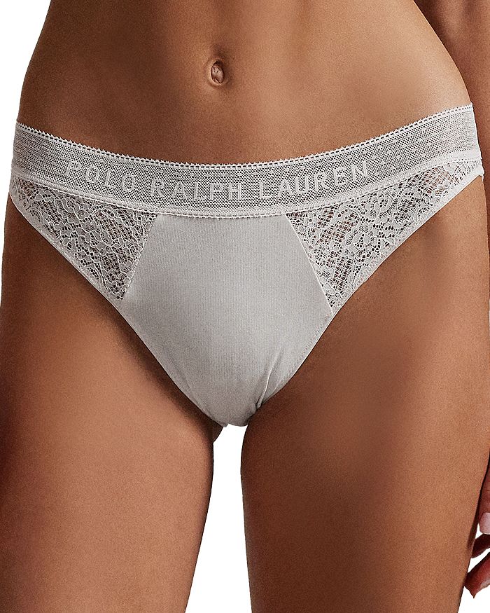

Бикини с кружевом и логотипом Polo Ralph Lauren, слоновая кость/кремовый