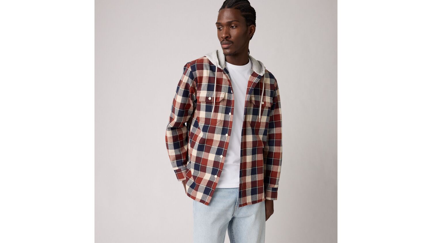 

Классическая рабочая рубашка с капюшоном в клетку Levi's, Reeve Plaid Russet Brown - Brown