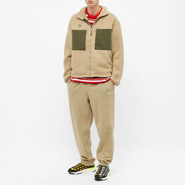 Куртка Nike ACG Colorblock Pocket Fleece Stand Collar Logo Jacket Khaki, хаки — фото 2