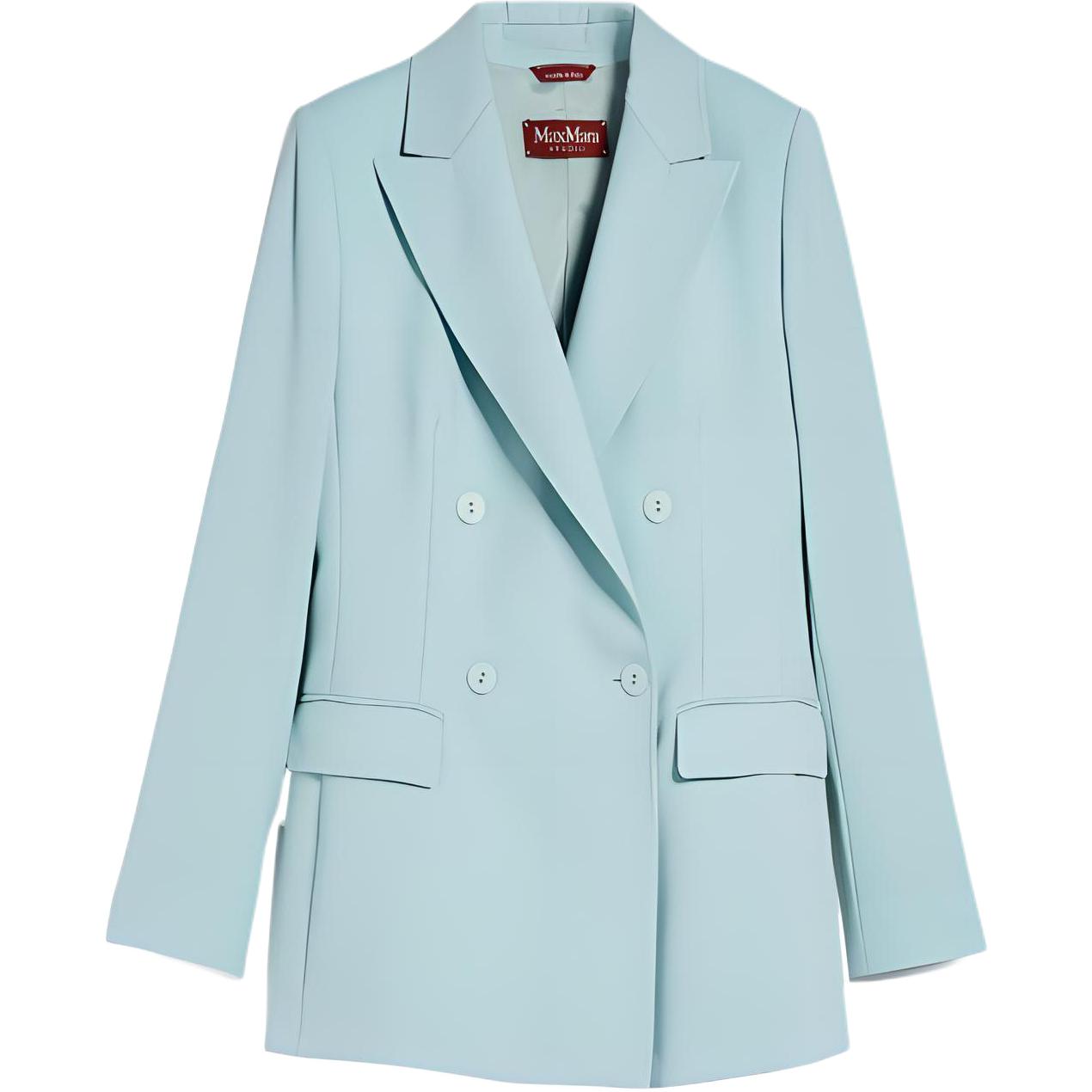 

МаксМара Женское Аквамариновое Пальто для Делового Костюма, Синий, МаксМара Женское Аквамариновое Пальто для Делового Костюма