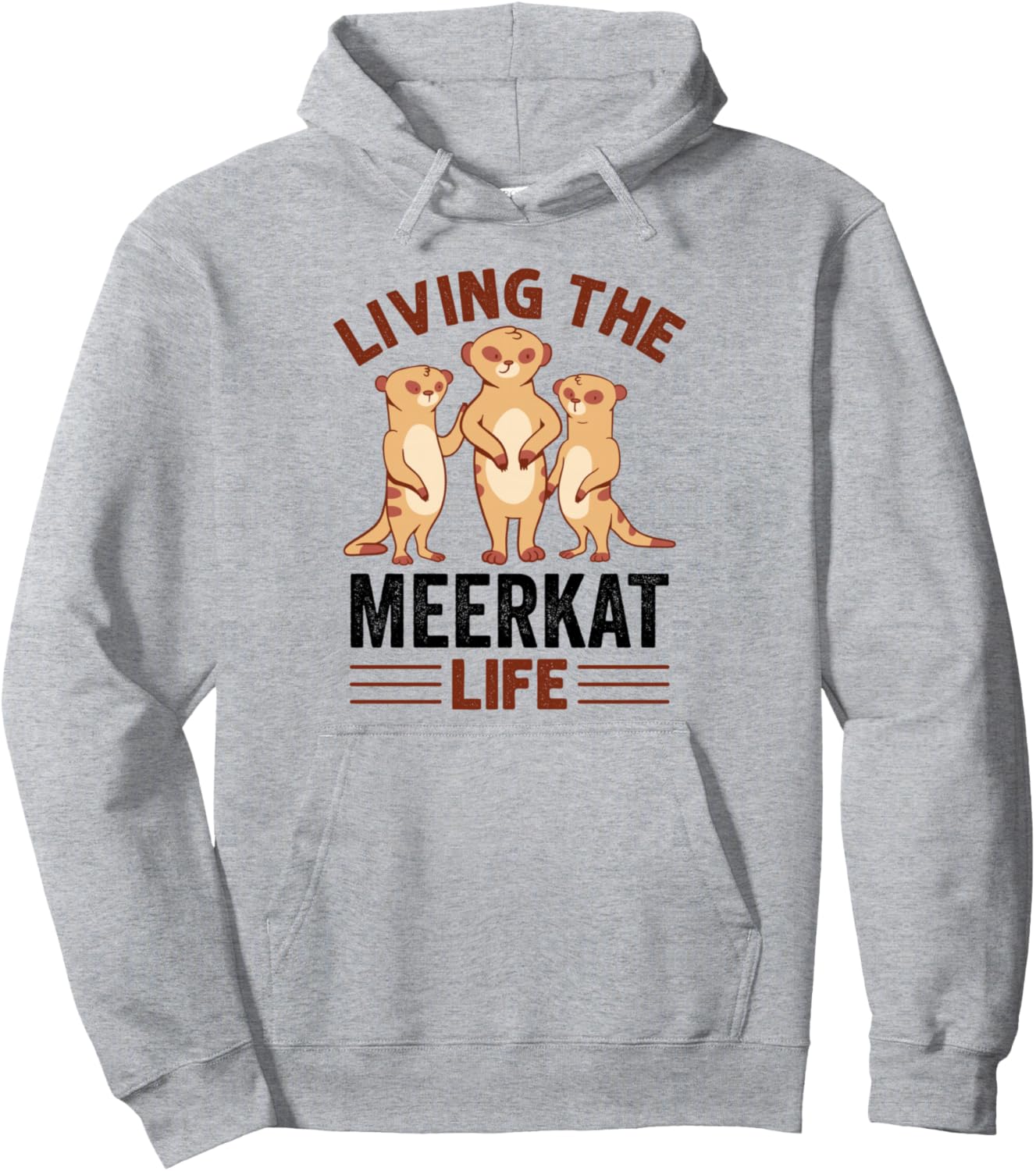 

Толстовка с капюшоном «Африканский сурикат и мангуст» Meerkat Mongoose Designs, серый