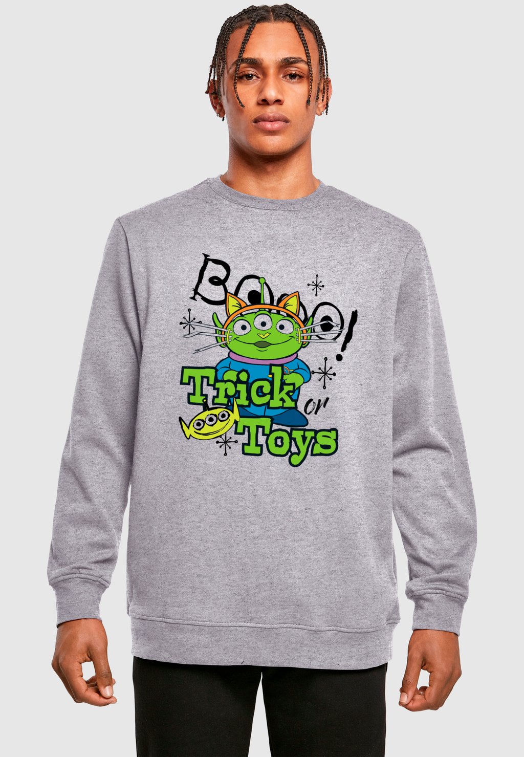 

Толстовка TOY STORY ALIEN HALLOWEEN TRICK OR TOYS CREWNECK ABSOLUTE CULT, светло-серый