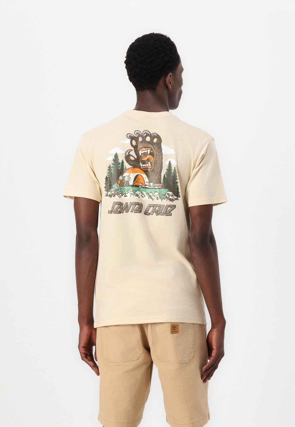 

Футболка с принтом SCREAMING GRIZZLY UNISEX Santa Cruz, бежевый