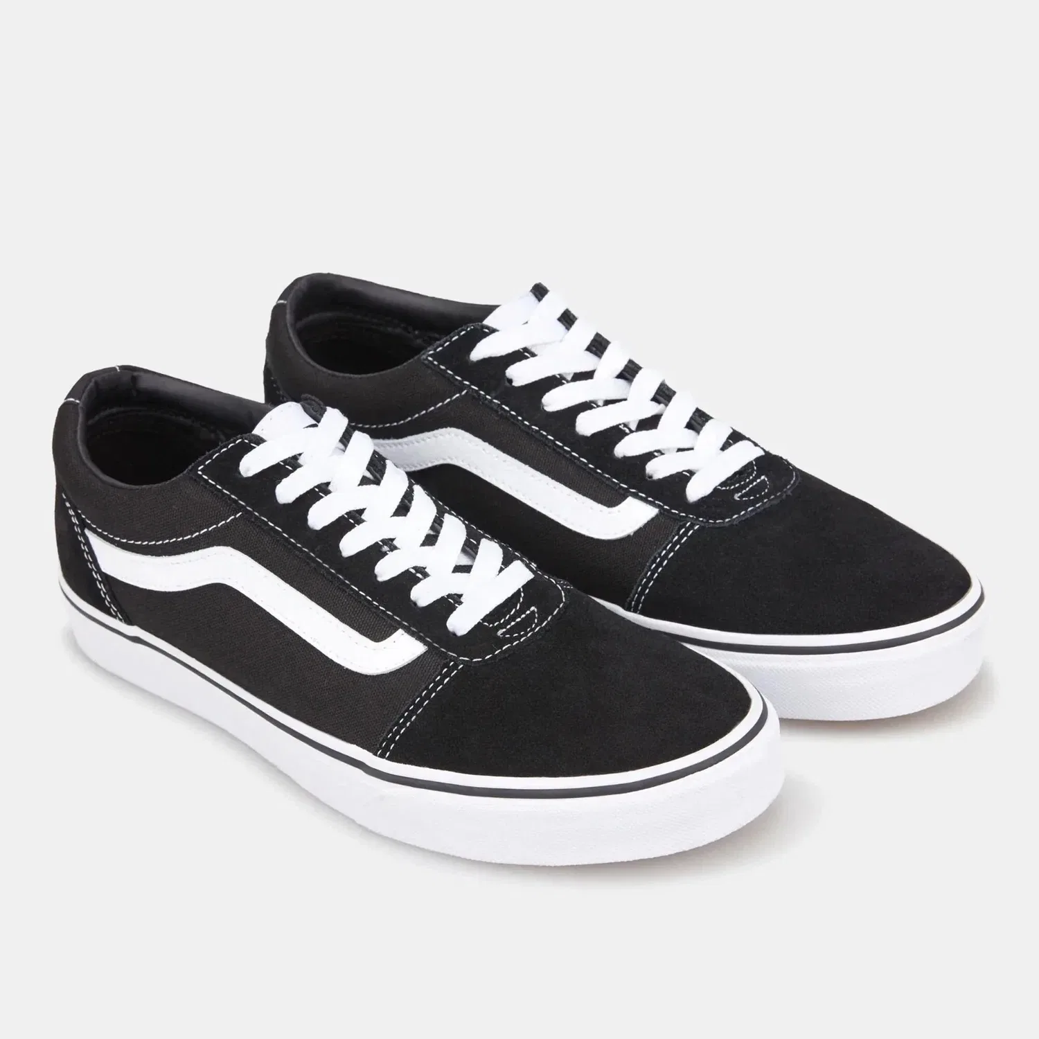 Мужские кроссовки Vans Ward VN0A36EMC4R, черные с белыми шнурками, для скейтбординга, NIN1137