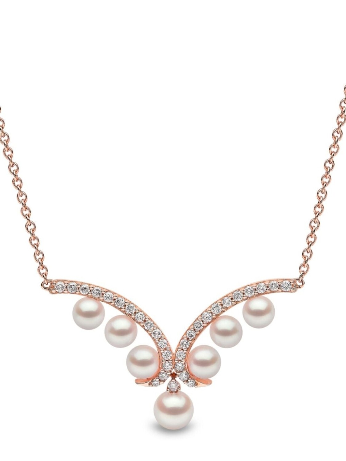 

Колье Sleek из розового золота с жемчугом и бриллиантами Yoko London, розовый
